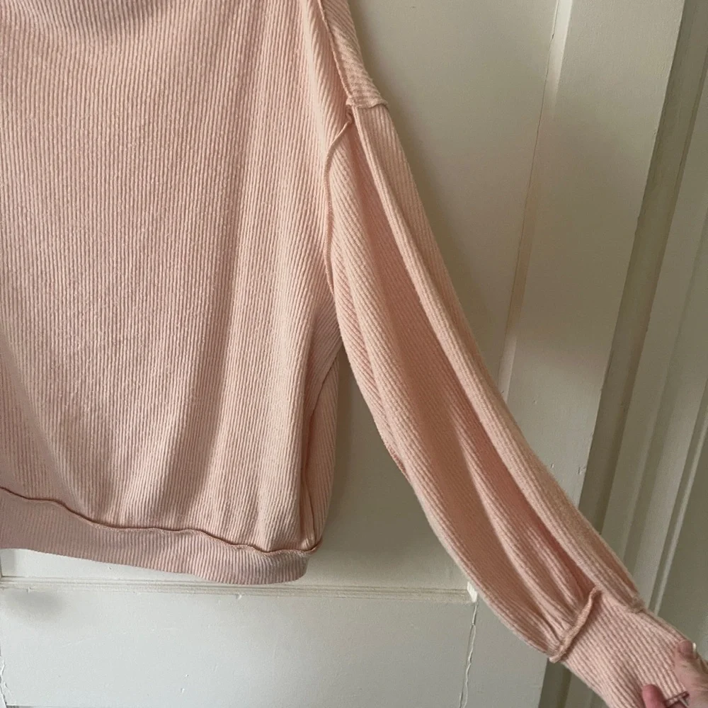 FREE PEOPLE Main Squeeze Brushed Hacci Top Drop Shoulder Sweater Women’s Small